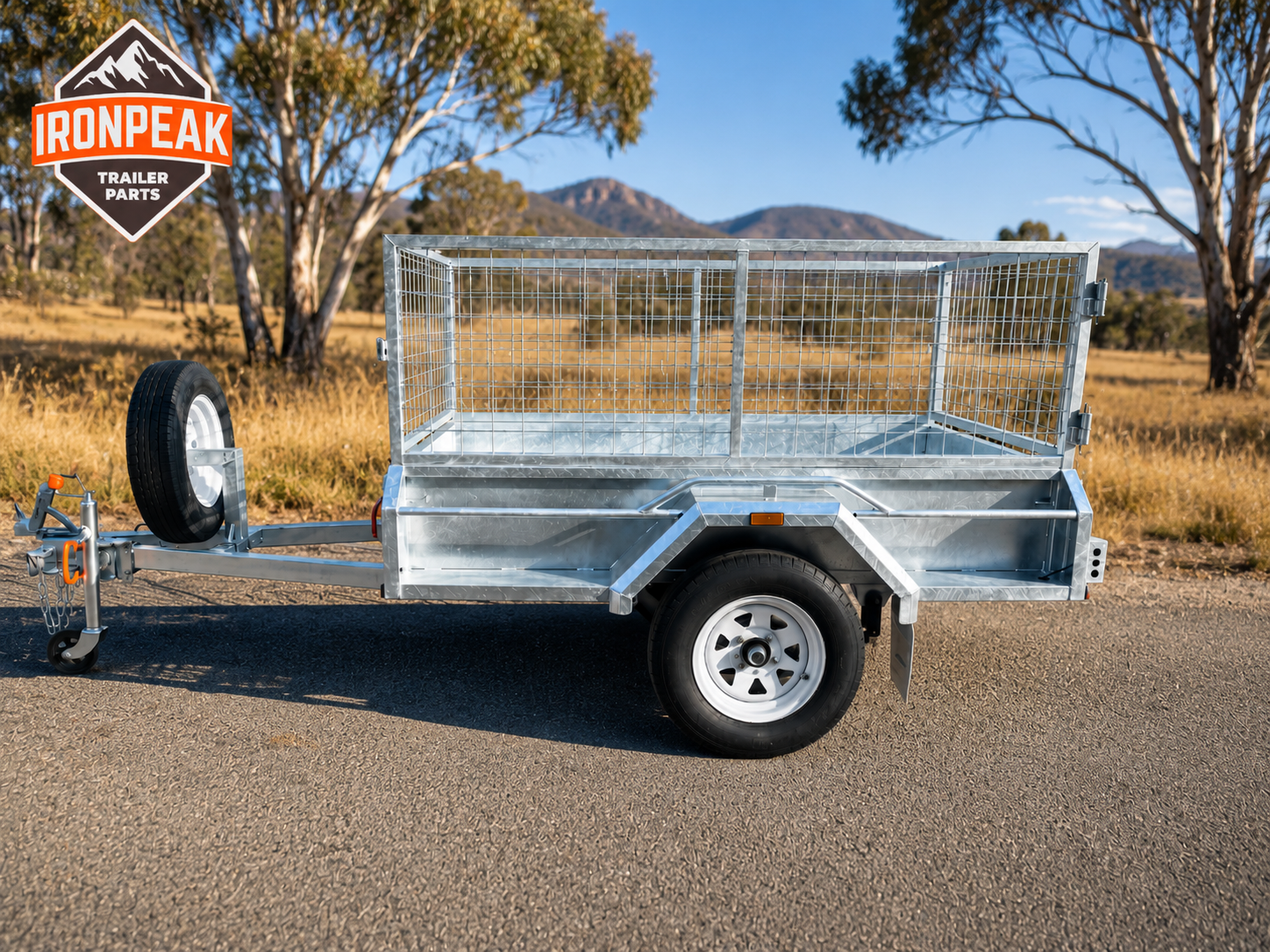 IronPeak 7×5 Fully Welded Premium Single Axle Hot-Dip Galvanised Tilting Box Trailer 750kg ATM
